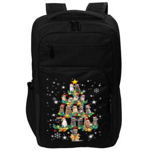 Cats Tree Santa Hat Lights Christmas Cat Lover For Girl Teen Cute Gift Impact Tech Backpack