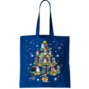 Cats Tree Santa Hat Lights Christmas Cat Lover For Girl Teen Cute Gift Tote Bag