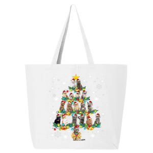 Cats Tree Santa Hat Lights Christmas Cat Lover For Girl Teen Cute Gift 25L Jumbo Tote