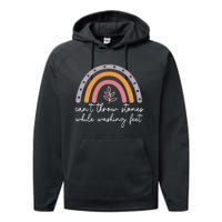 Can't Throw Stones While Washing Feet Rainbow Design Performance Fleece Hoodie