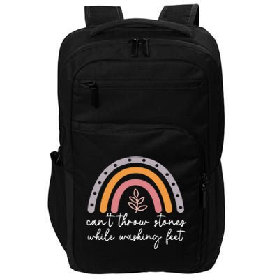 Can't Throw Stones While Washing Feet Rainbow Design Impact Tech Backpack