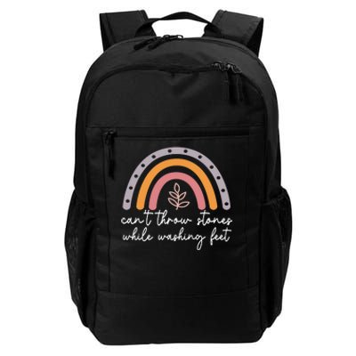 Can't Throw Stones While Washing Feet Rainbow Design Daily Commute Backpack