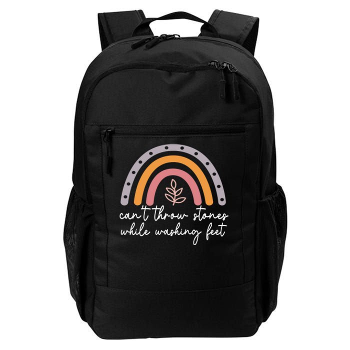 Can't Throw Stones While Washing Feet Rainbow Design Daily Commute Backpack