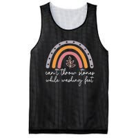 Can't Throw Stones While Washing Feet Rainbow Design Mesh Reversible Basketball Jersey Tank