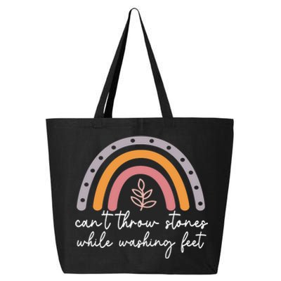 Can't Throw Stones While Washing Feet Rainbow Design 25L Jumbo Tote