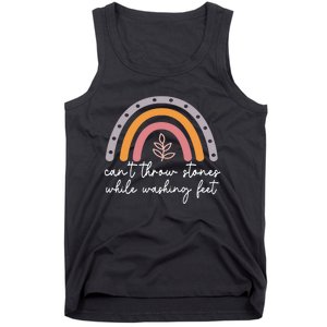 Can't Throw Stones While Washing Feet Rainbow Design Tank Top