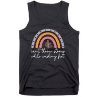 Can't Throw Stones While Washing Feet Rainbow Design Tank Top