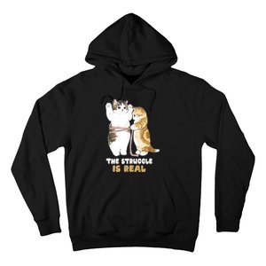 Cats The Struggle is Real Gym Fitness Funny Cat Training Hoodie