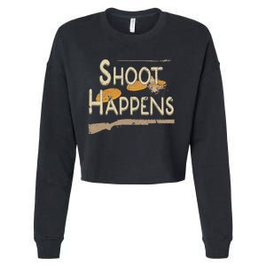 Clay Target Shooting Skeet Trap Sporting Clays Cropped Pullover Crew