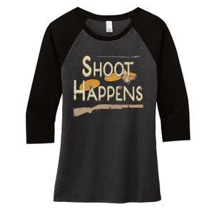 Clay Target Shooting Skeet Trap Sporting Clays Women's Tri-Blend 3/4-Sleeve Raglan Shirt