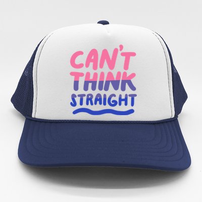 Can't Think Straight Bisexual Lgbt Pride Flag Funny Gift Trucker Hat