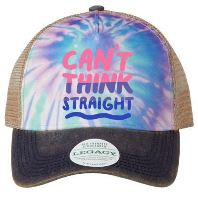 Can't Think Straight Bisexual Lgbt Pride Flag Funny Gift Legacy Tie Dye Trucker Hat