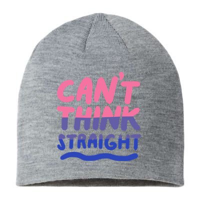 Can't Think Straight Bisexual Lgbt Pride Flag Funny Gift Sustainable Beanie