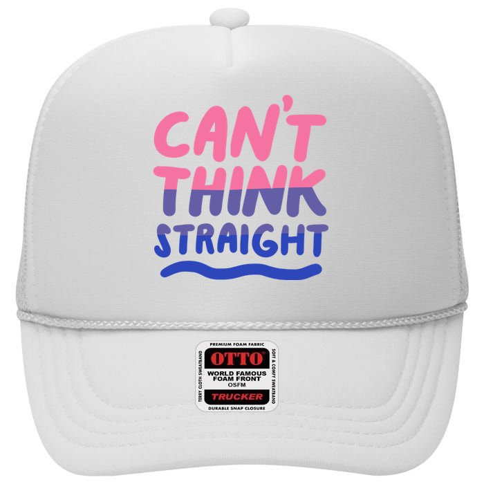 Can't Think Straight Bisexual Lgbt Pride Flag Funny Gift High Crown Mesh Back Trucker Hat