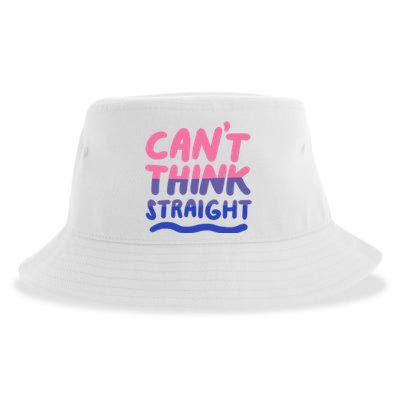 Can't Think Straight Bisexual Lgbt Pride Flag Funny Gift Sustainable Bucket Hat