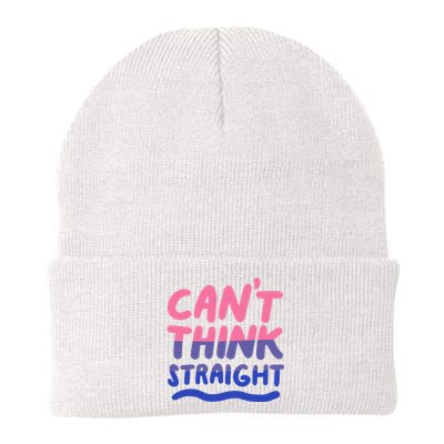 Can't Think Straight Bisexual Lgbt Pride Flag Funny Gift Knit Cap Winter Beanie