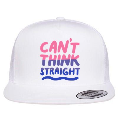 Can't Think Straight Bisexual Lgbt Pride Flag Funny Gift Flat Bill Trucker Hat