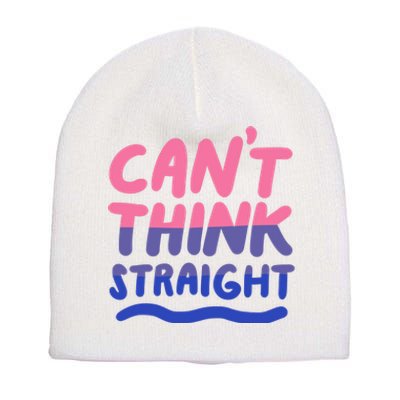 Can't Think Straight Bisexual Lgbt Pride Flag Funny Gift Short Acrylic Beanie