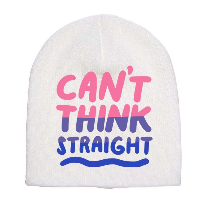 Can't Think Straight Bisexual Lgbt Pride Flag Funny Gift Short Acrylic Beanie