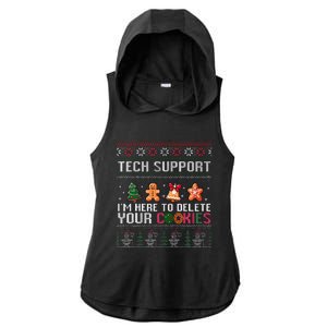 Christmas Tech Support Here To Delete Cookies Xmas Ladies PosiCharge Tri-Blend Wicking Draft Hoodie Tank