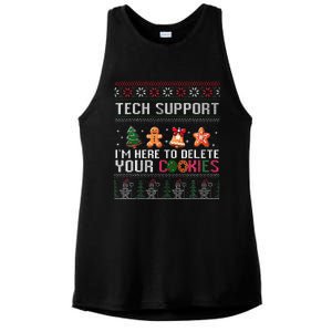 Christmas Tech Support Here To Delete Cookies Xmas Ladies PosiCharge Tri-Blend Wicking Tank