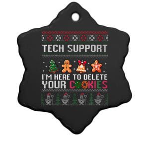 Christmas Tech Support Here To Delete Cookies Xmas Ceramic Star Ornament