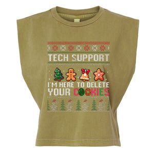 Christmas Tech Support Here To Delete Cookies Xmas Garment-Dyed Women's Muscle Tee