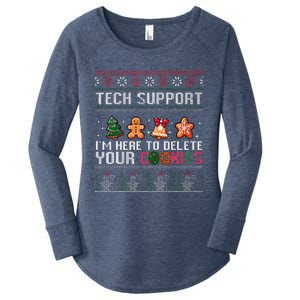 Christmas Tech Support Here To Delete Cookies Xmas Women's Perfect Tri Tunic Long Sleeve Shirt