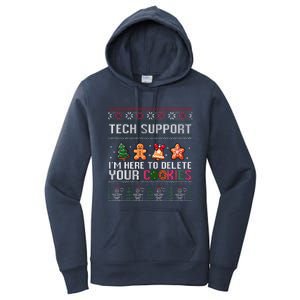 Christmas Tech Support Here To Delete Cookies Xmas Women's Pullover Hoodie