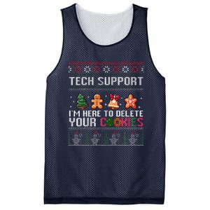 Christmas Tech Support Here To Delete Cookies Xmas Mesh Reversible Basketball Jersey Tank