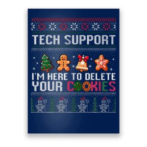 Christmas Tech Support Here To Delete Cookies Xmas Poster