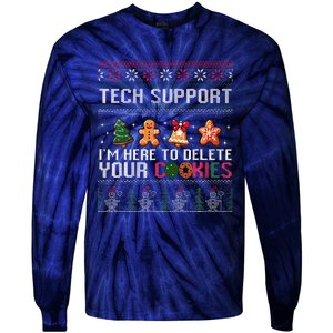 Christmas Tech Support Here To Delete Cookies Xmas Tie-Dye Long Sleeve Shirt