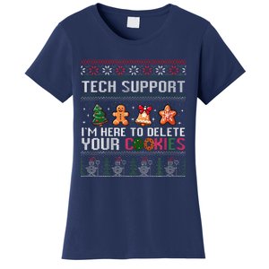 Christmas Tech Support Here To Delete Cookies Xmas Women's T-Shirt