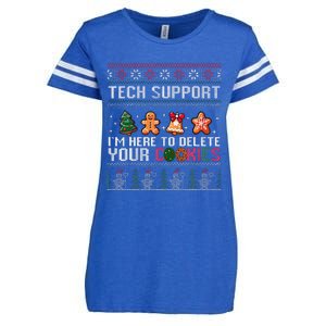 Christmas Tech Support Here To Delete Cookies Xmas Enza Ladies Jersey Football T-Shirt