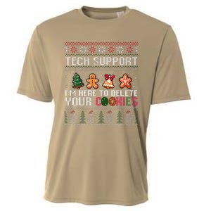 Christmas Tech Support Here To Delete Cookies Xmas Cooling Performance Crew T-Shirt