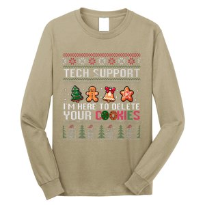 Christmas Tech Support Here To Delete Cookies Xmas Long Sleeve Shirt