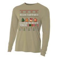 Christmas Tech Support Here To Delete Cookies Xmas Cooling Performance Long Sleeve Crew