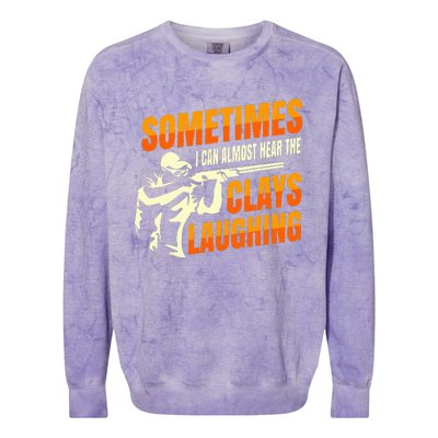 Clay Trap Shooting Flying Launcher Colorblast Crewneck Sweatshirt