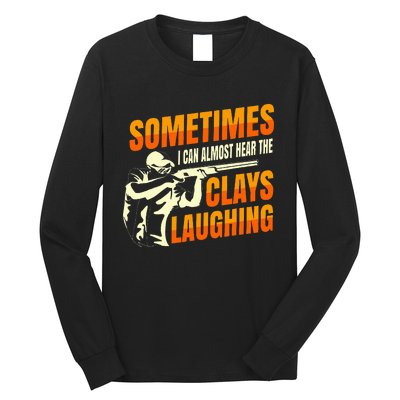 Clay Trap Shooting Flying Launcher Long Sleeve Shirt