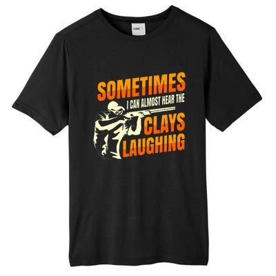 Clay Trap Shooting Flying Launcher Tall Fusion ChromaSoft Performance T-Shirt