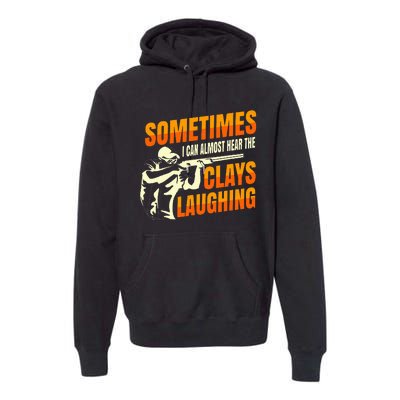 Clay Trap Shooting Flying Launcher Premium Hoodie