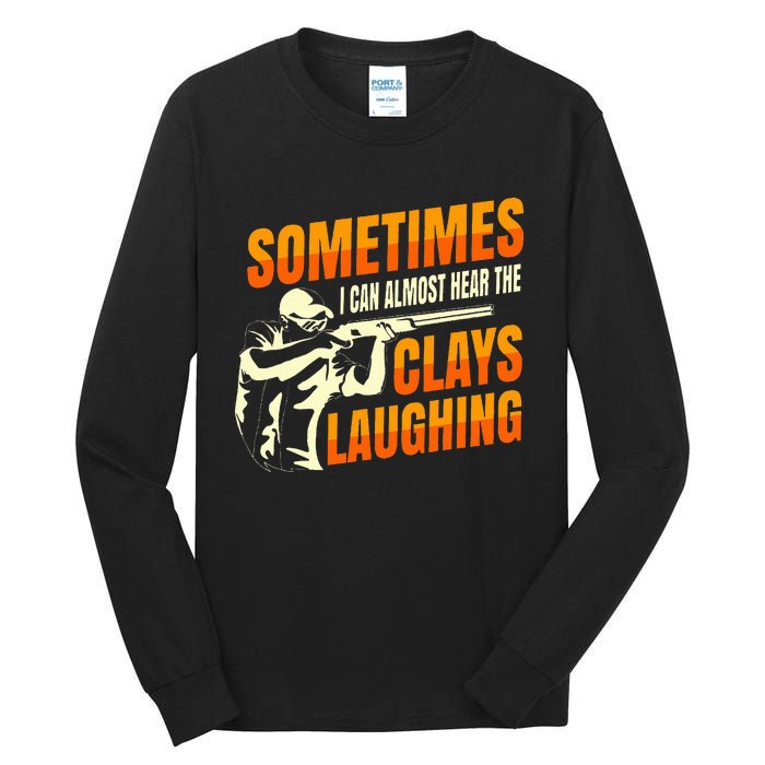 Clay Trap Shooting Flying Launcher Tall Long Sleeve T-Shirt