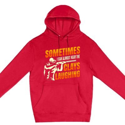 Clay Trap Shooting Flying Launcher Premium Pullover Hoodie