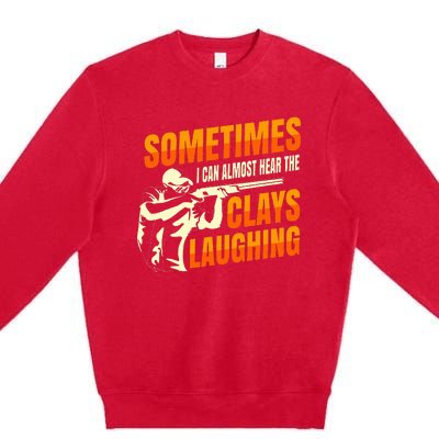 Clay Trap Shooting Flying Launcher Premium Crewneck Sweatshirt