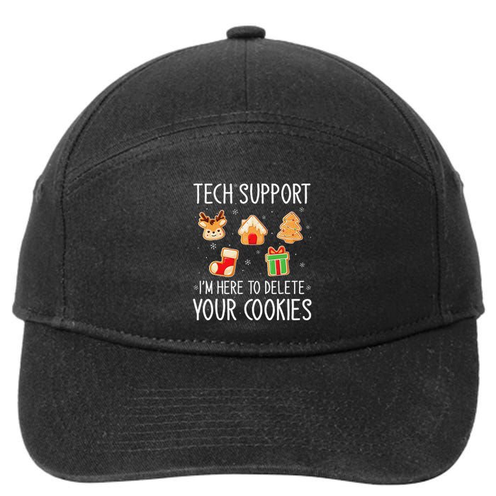 Christmas Tech Support Here To Delete Cookies Xmas 7-Panel Snapback Hat