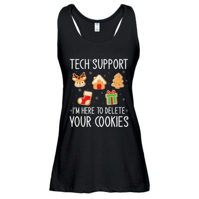 Christmas Tech Support Here To Delete Cookies Xmas Ladies Essential Flowy Tank