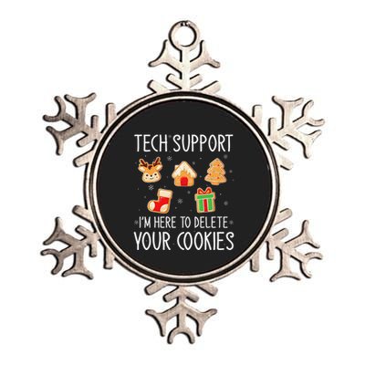 Christmas Tech Support Here To Delete Cookies Xmas Metallic Star Ornament