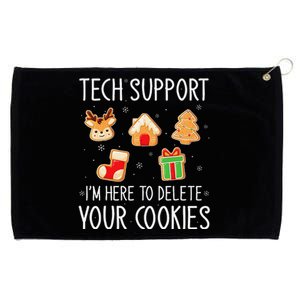 Christmas Tech Support Here To Delete Cookies Xmas Grommeted Golf Towel