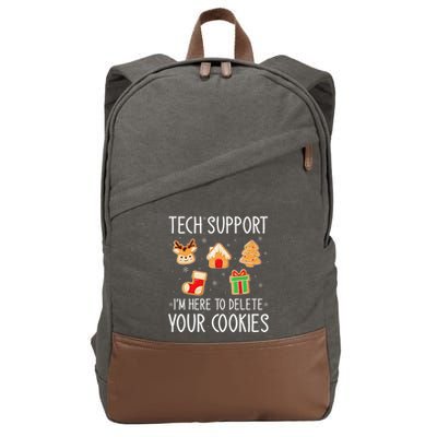 Christmas Tech Support Here To Delete Cookies Xmas Cotton Canvas Backpack