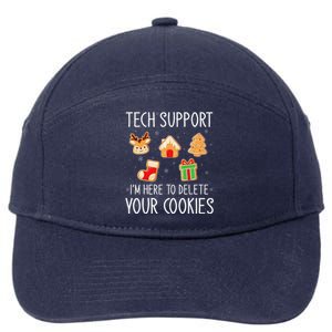 Christmas Tech Support Here To Delete Cookies Xmas 7-Panel Snapback Hat